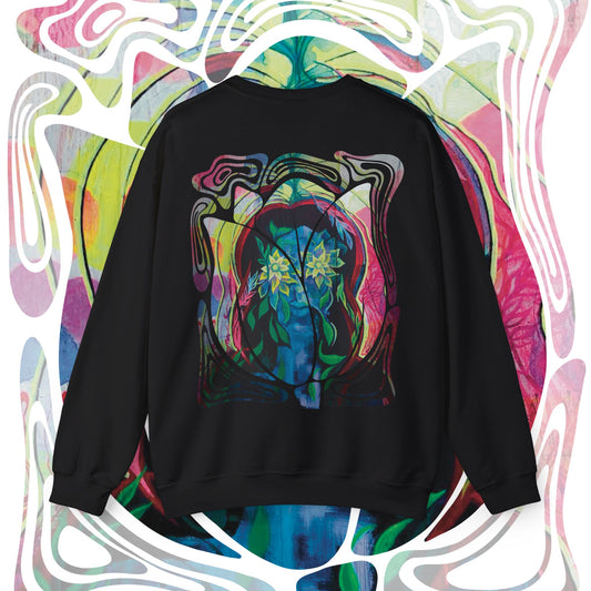 "Psychoterratic" Unisex Crewneck Sweatshirt (Art on Back)
