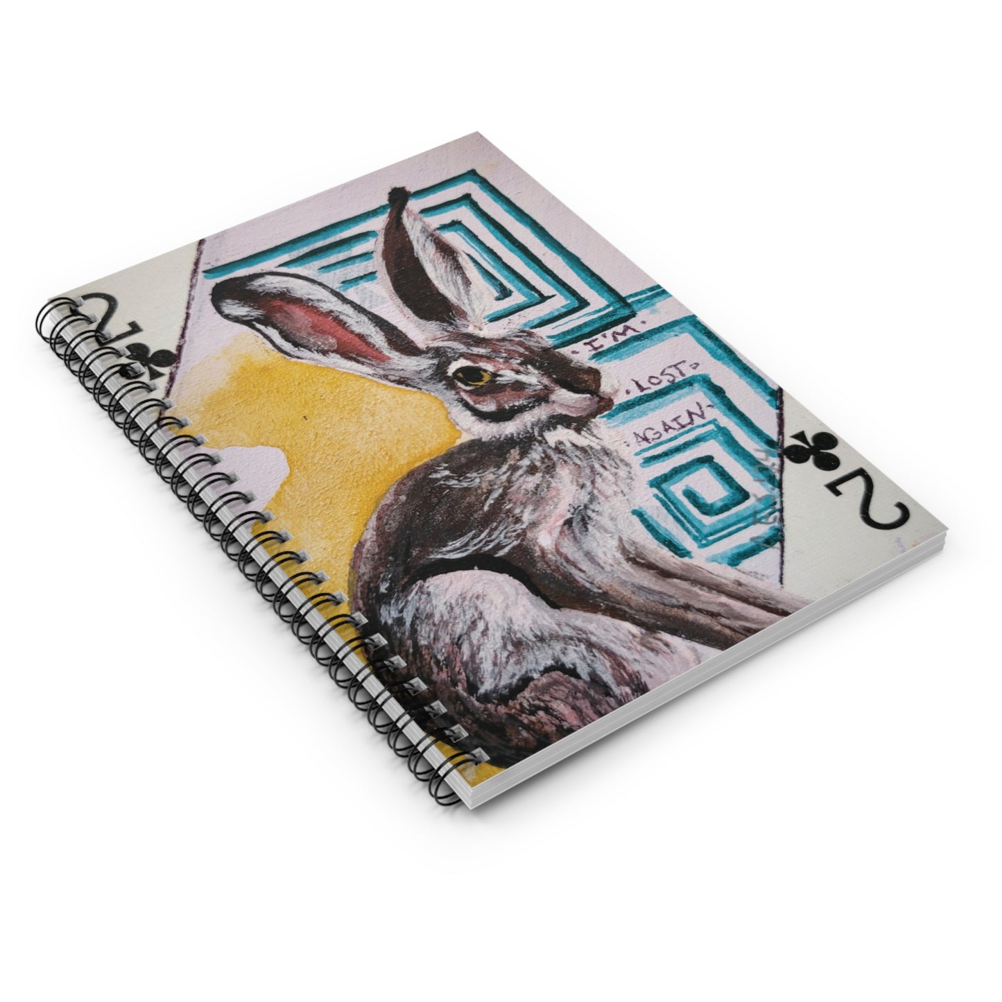 "Lost Again" Spiral Notebook (2 of Clubs from The Playing Card Series)