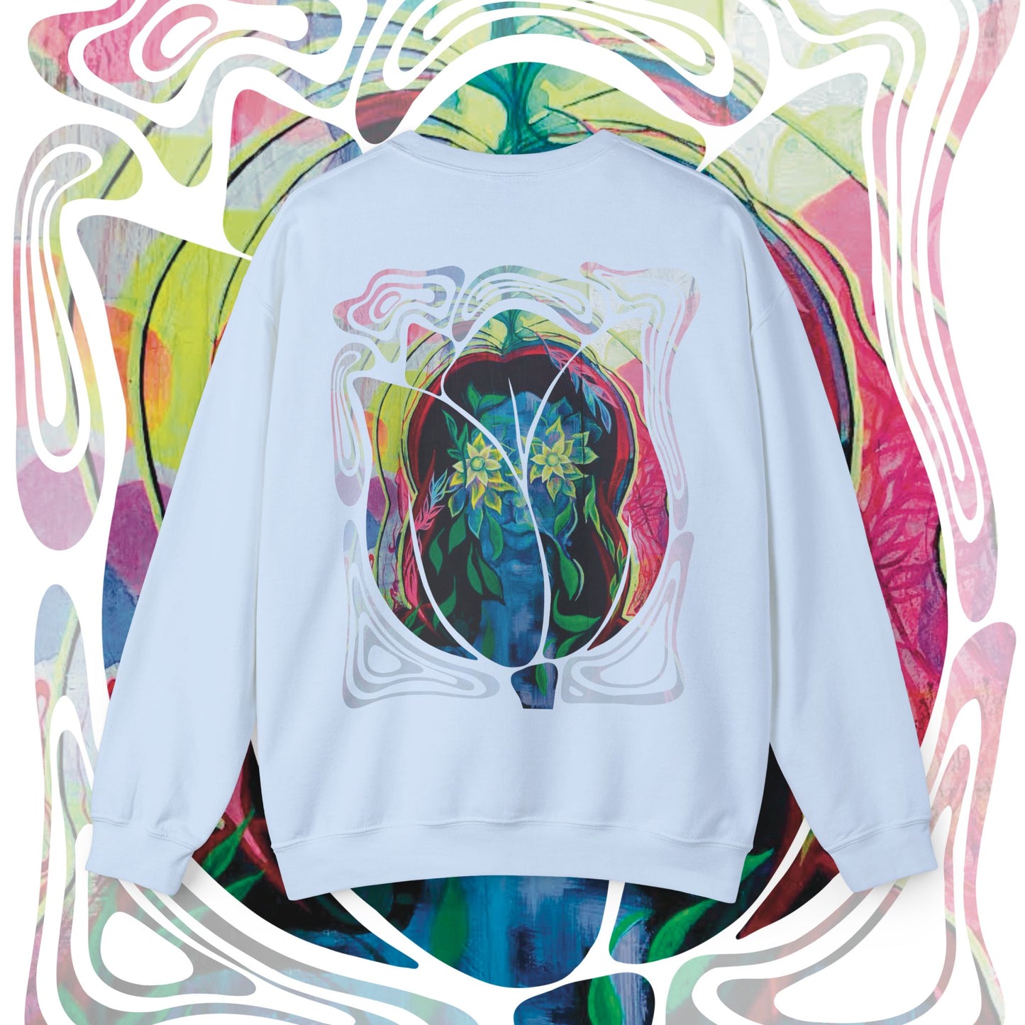 "Psychoterratic" Unisex Crewneck Sweatshirt (Art on Back)