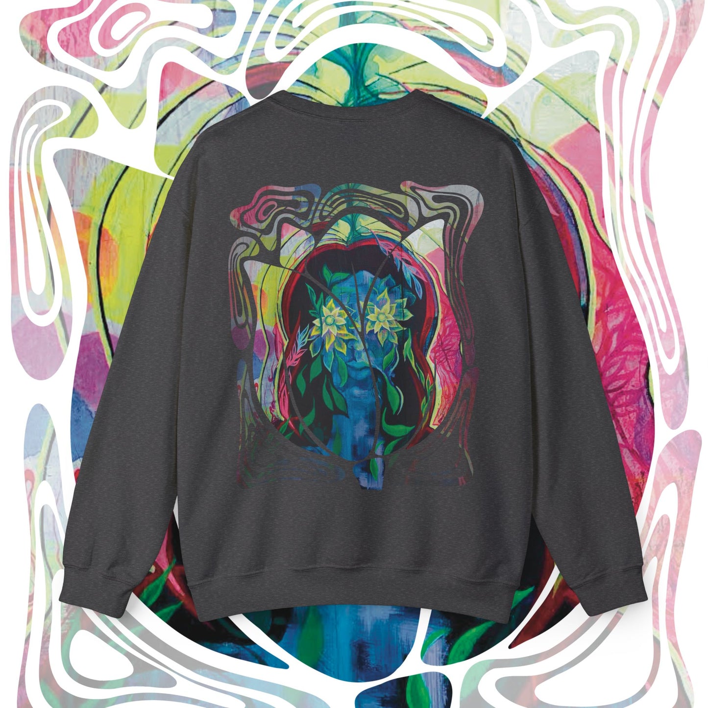 "Psychoterratic" Unisex Crewneck Sweatshirt (Art on Back)