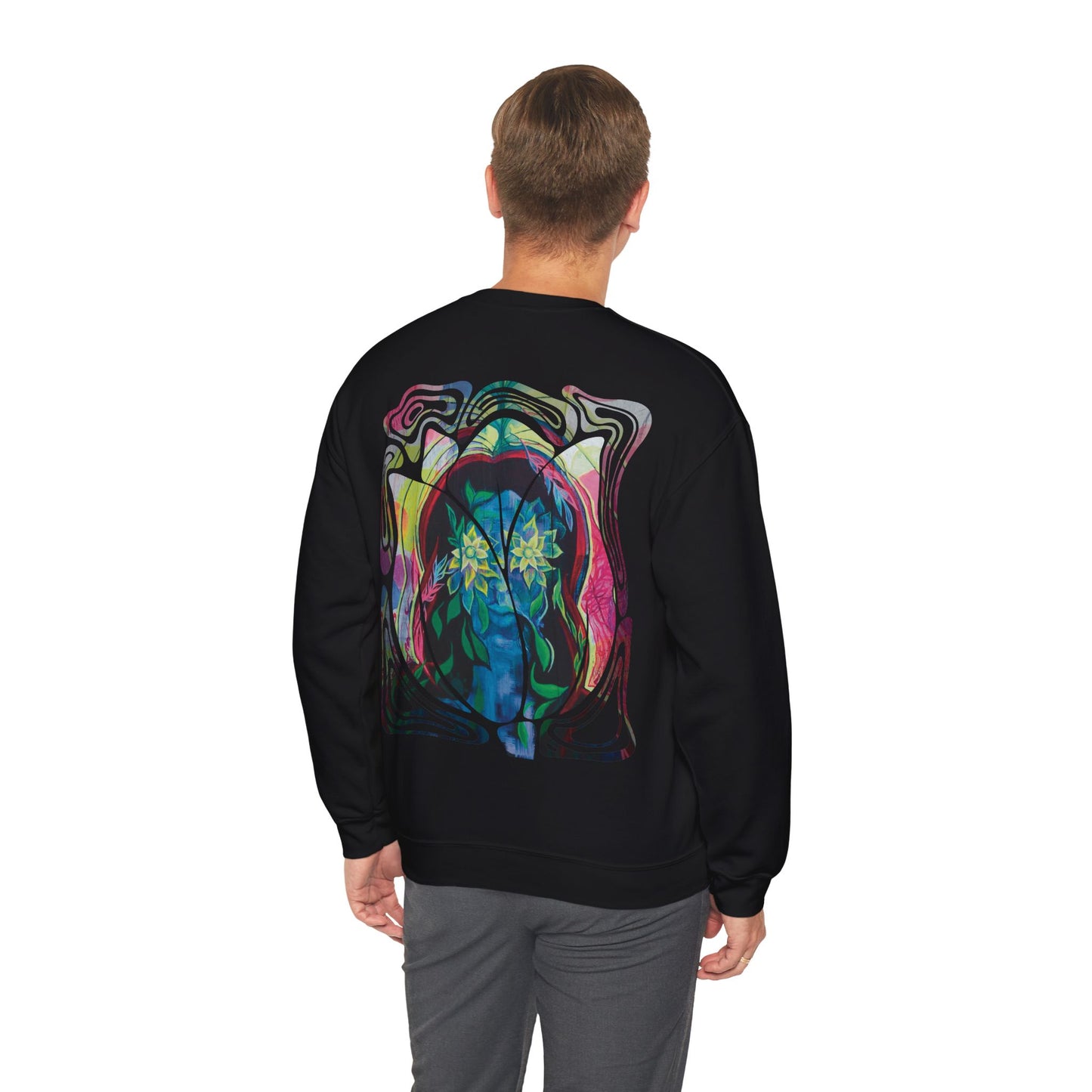 "Psychoterratic" Unisex Crewneck Sweatshirt (Art on Back)
