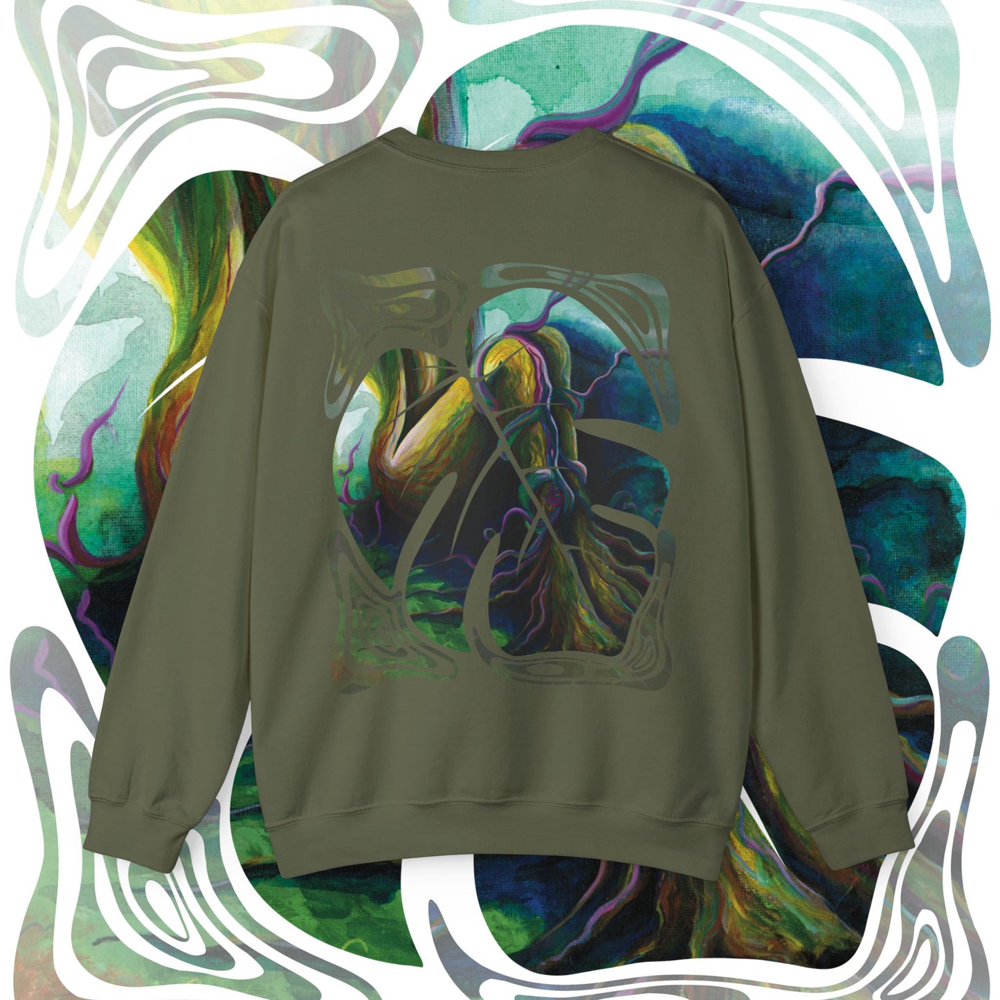 "Forest Nymph" Unisex Crewneck Sweatshirt (Art on Back)