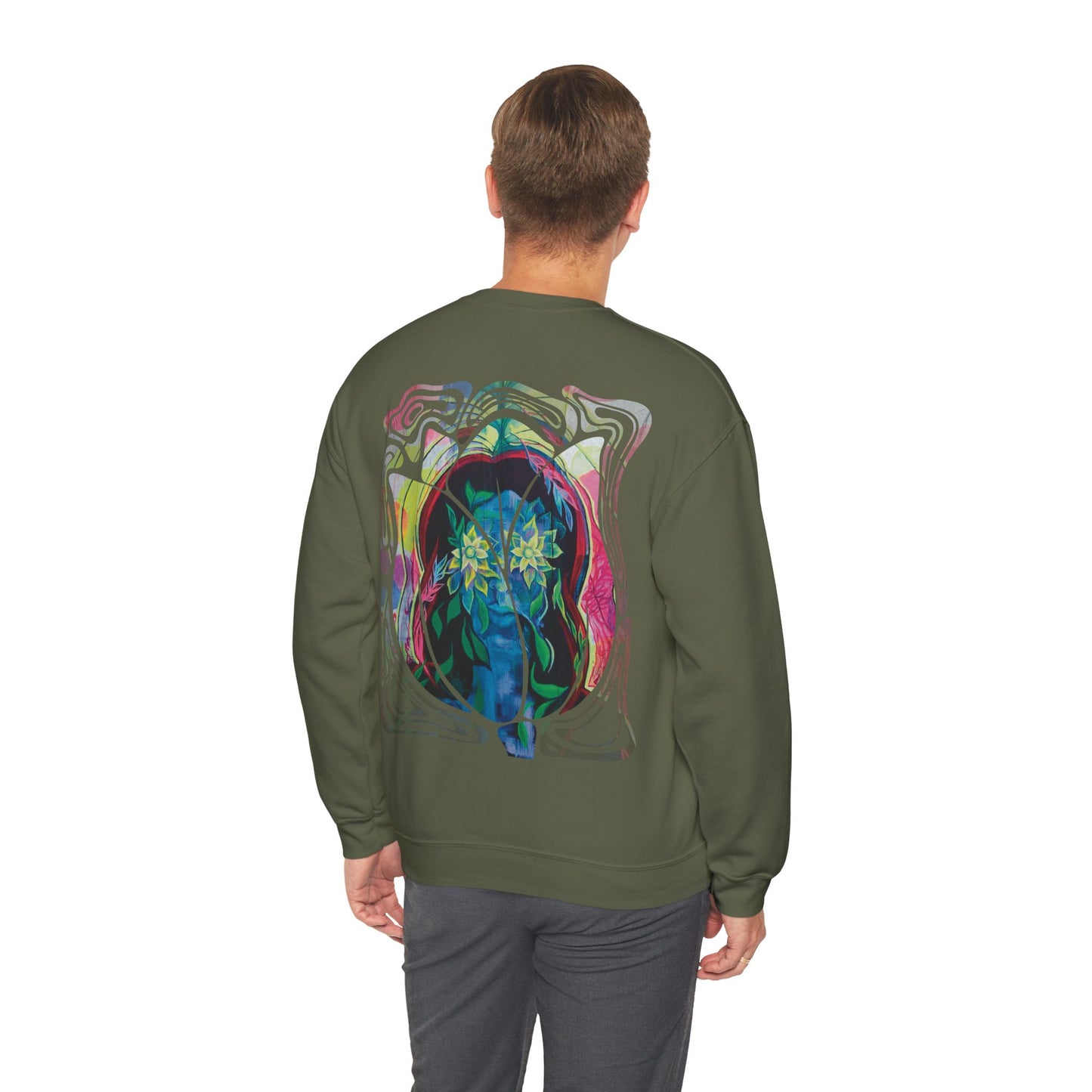 "Psychoterratic" Unisex Crewneck Sweatshirt (Art on Back)