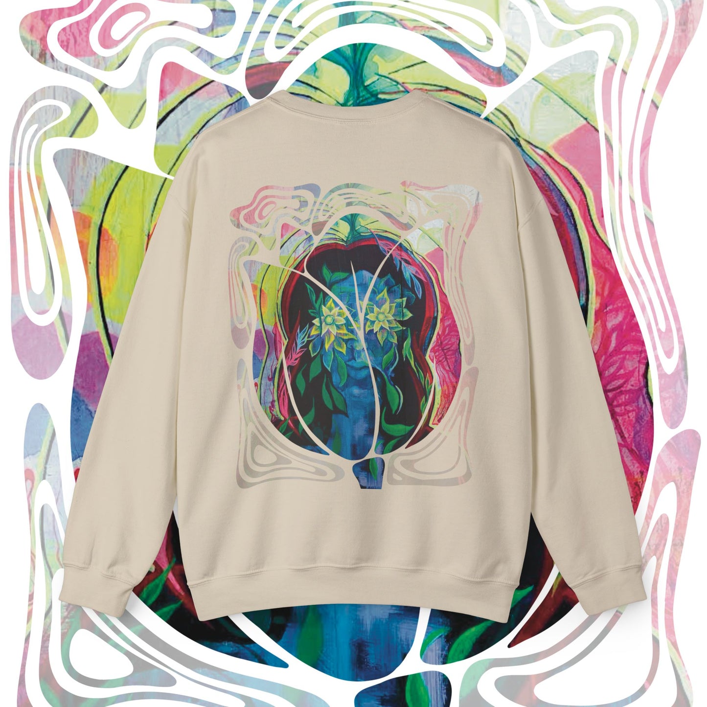 "Psychoterratic" Unisex Crewneck Sweatshirt (Art on Back)