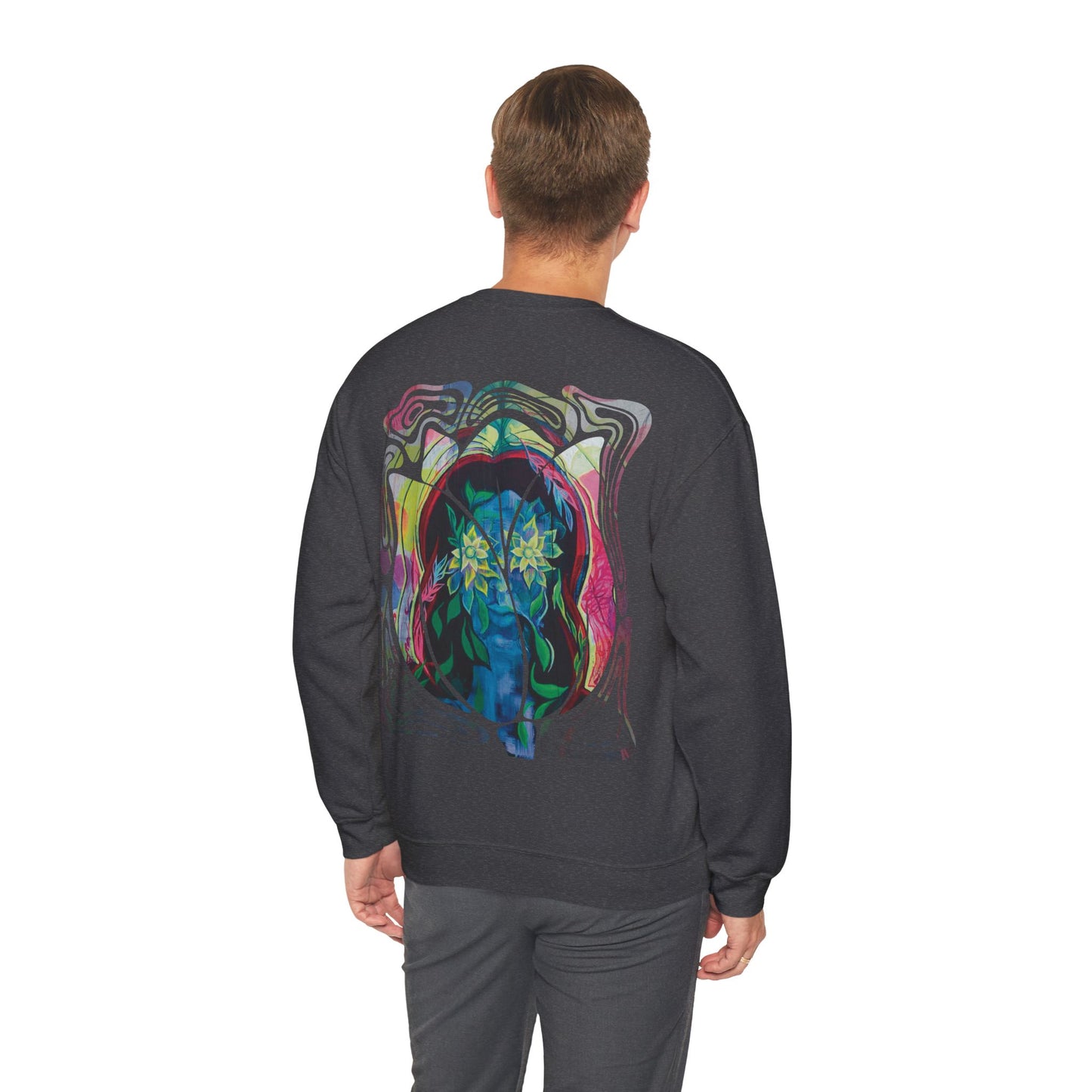 "Psychoterratic" Unisex Crewneck Sweatshirt (Art on Back)