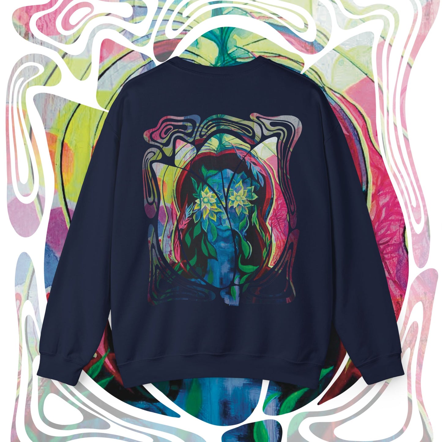 "Psychoterratic" Unisex Crewneck Sweatshirt (Art on Back)