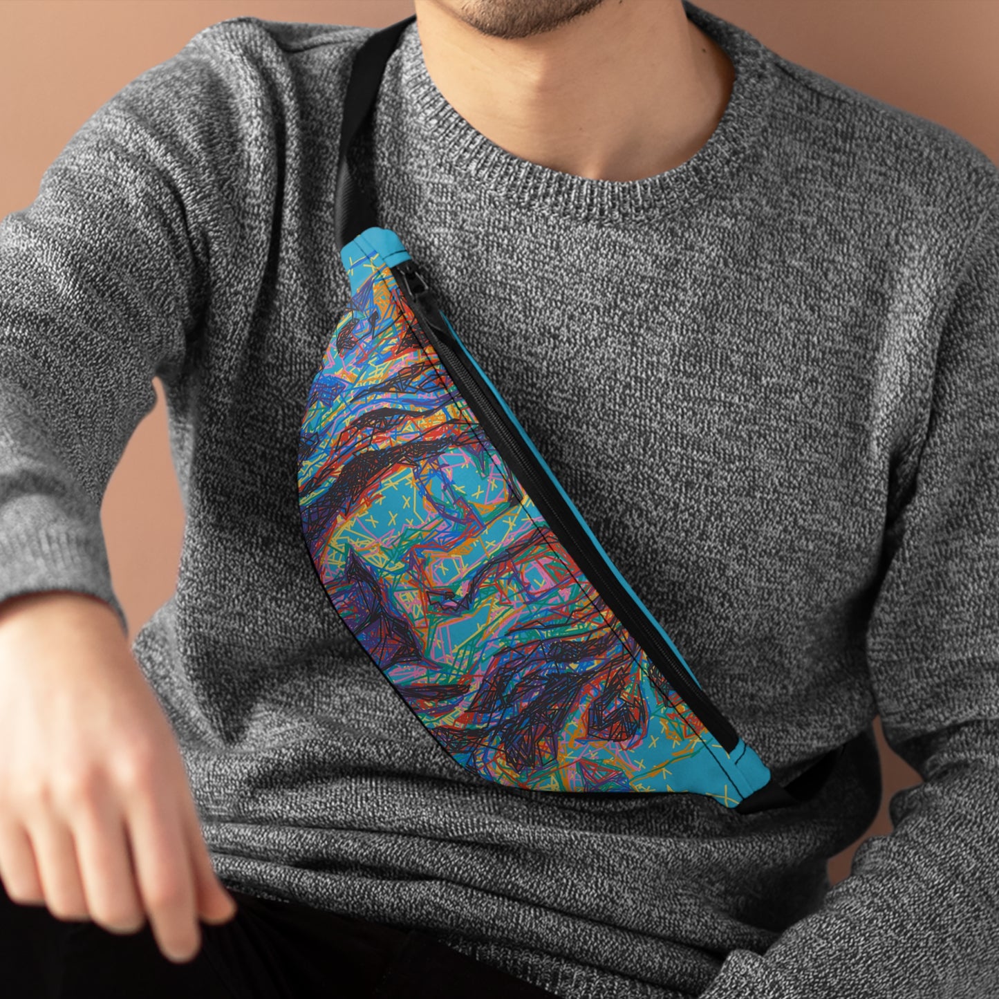 Limited Edition "Poison" Fanny Pack - New Media Collaboration by  Alexandra Sosin and Barnplotter (Turquoise)